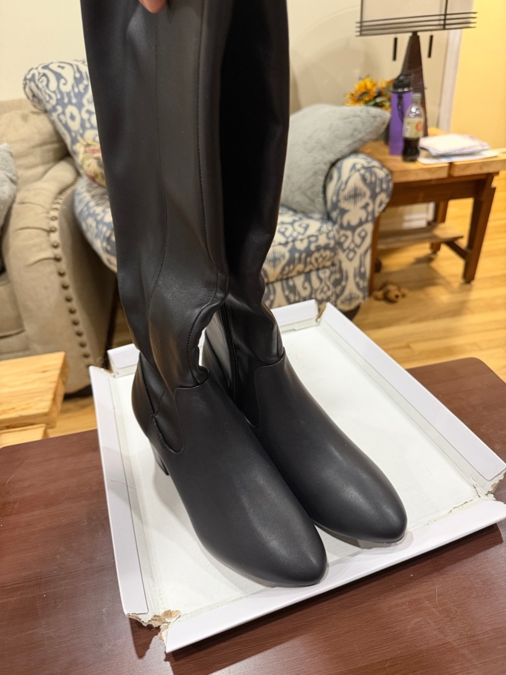 GIANI Bernini Black Tall Faux Leather Boots (53)